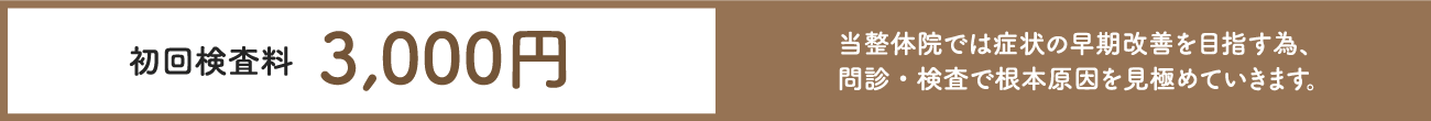 初回検査料3,000円